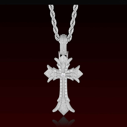S925 Moissanite Gothic Cross Pendant