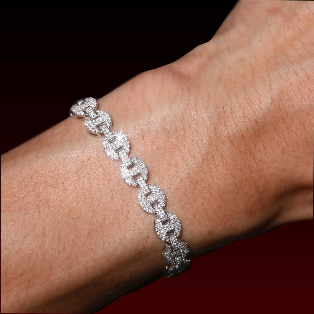 S925 8MM Mariner Link Moissanite Bracelet