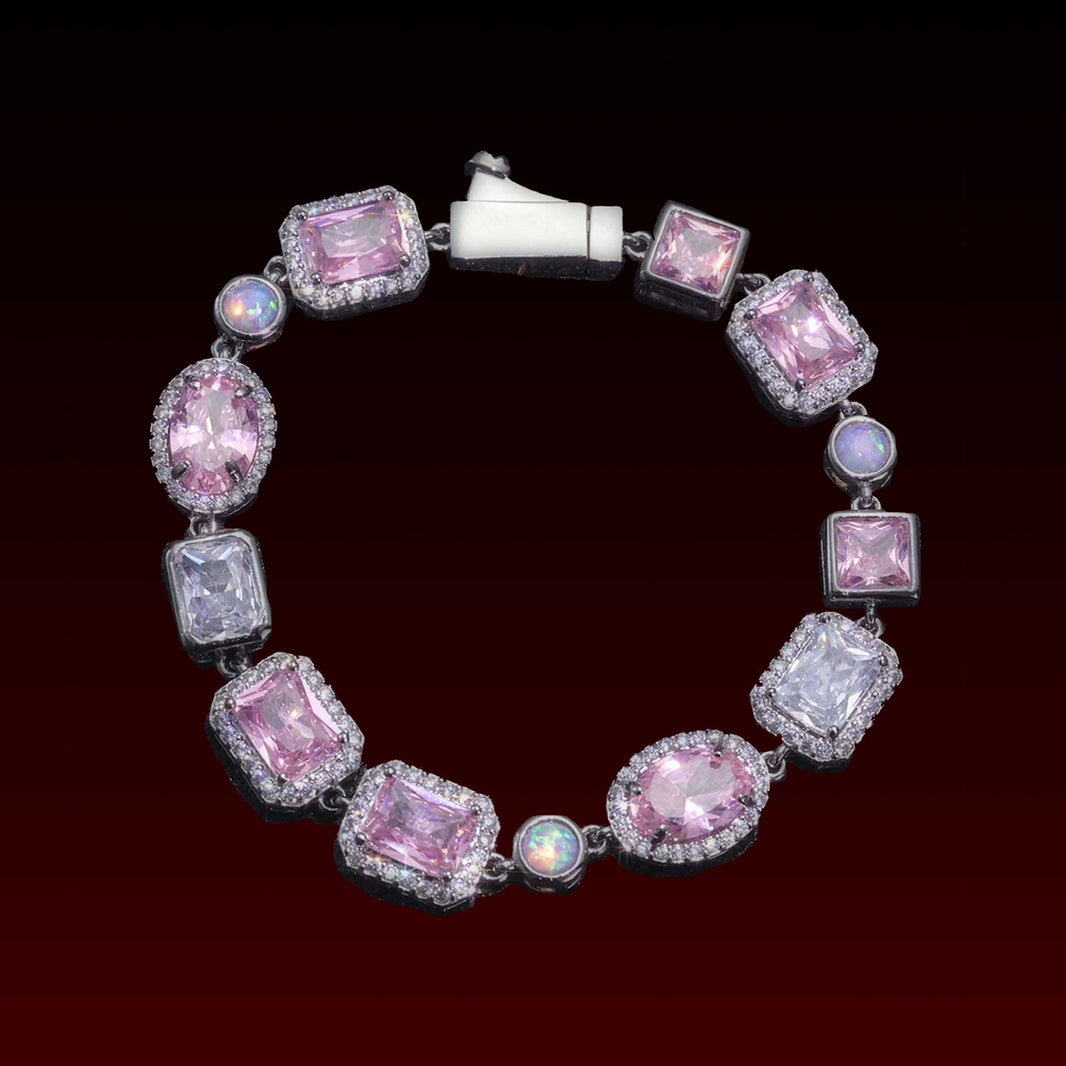 Mix Shape Pink Gem Bracelet