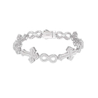 S925 Infinity Cluster Cross  Moissanite Bracelet