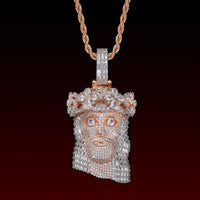 Baguette Cut Jesus Iced Out Pendant