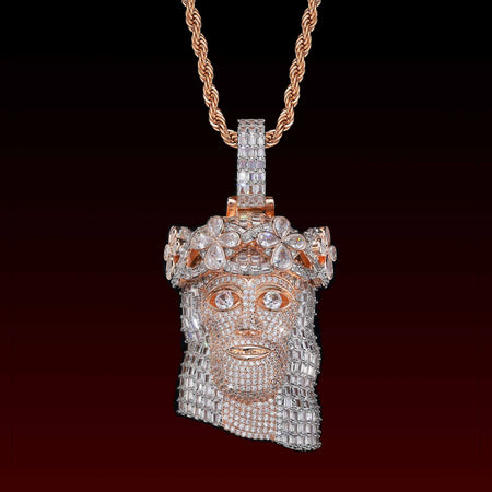 Baguette Cut Jesus Iced Out Pendant