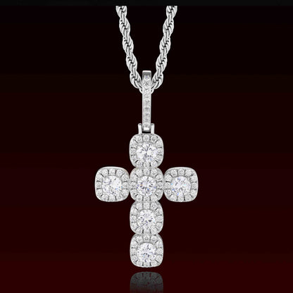 S925 Moissanite Tennis Cross Pendant