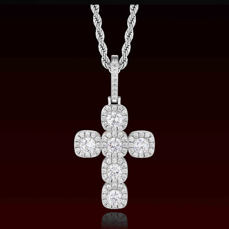S925 Moissanite Tennis Cross Pendant
