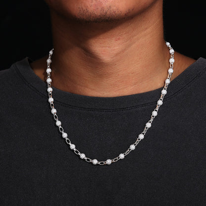 6MM Rolo Ball Iced Out Chain