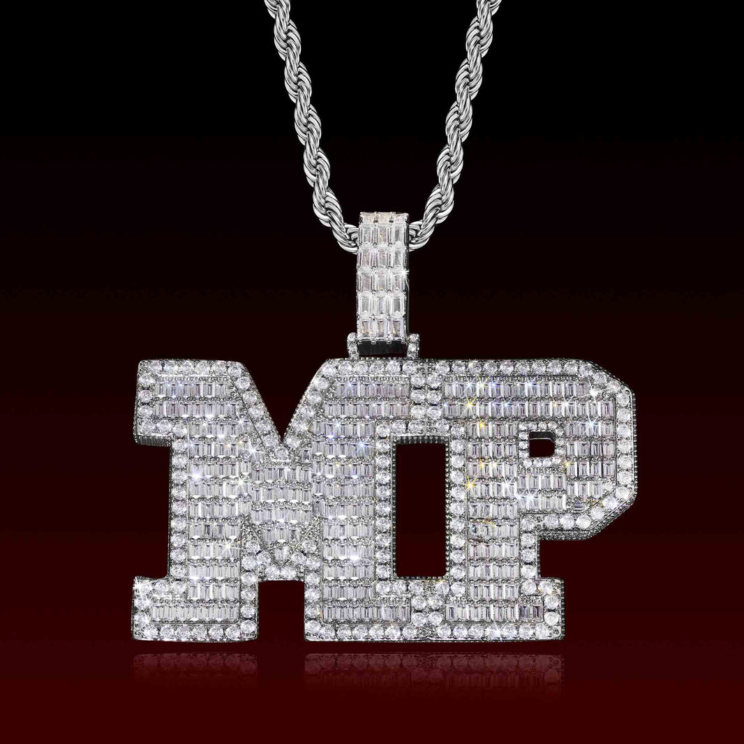 Baguette Cut Custom Box Letter Pendant