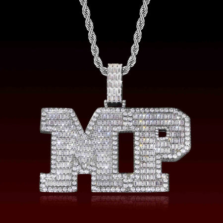 Baguette Cut Custom Box Letter Pendant