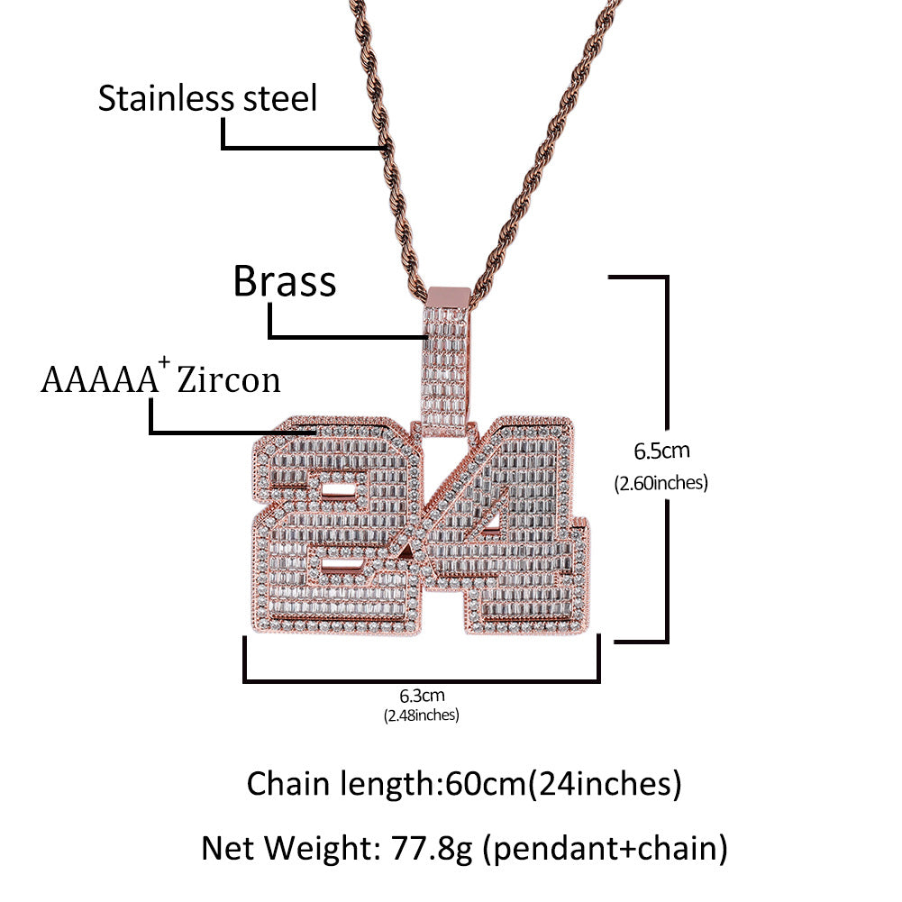 Baguette Cut Custom Letter Pendant