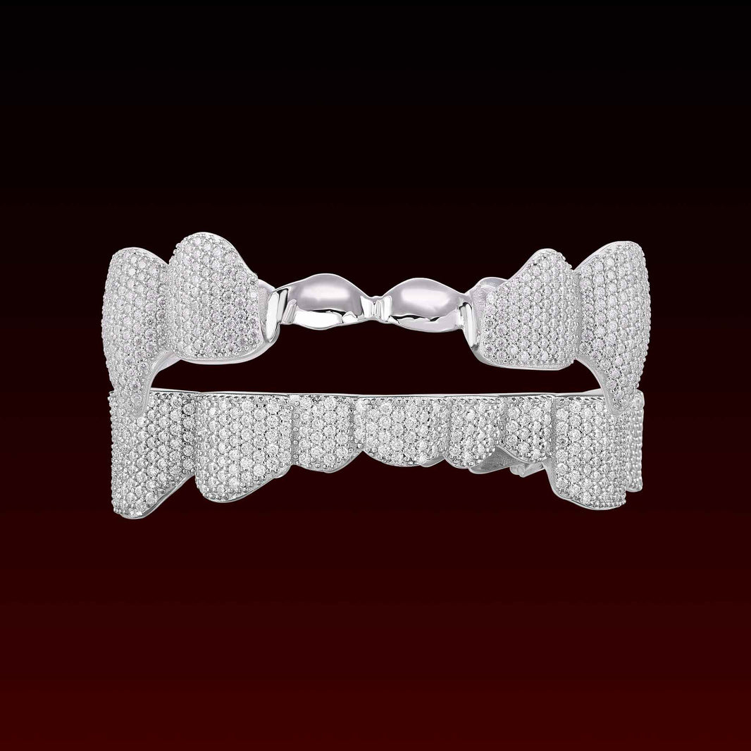 Honeycomb Vampire Fangs Custom Moissanite Grillz