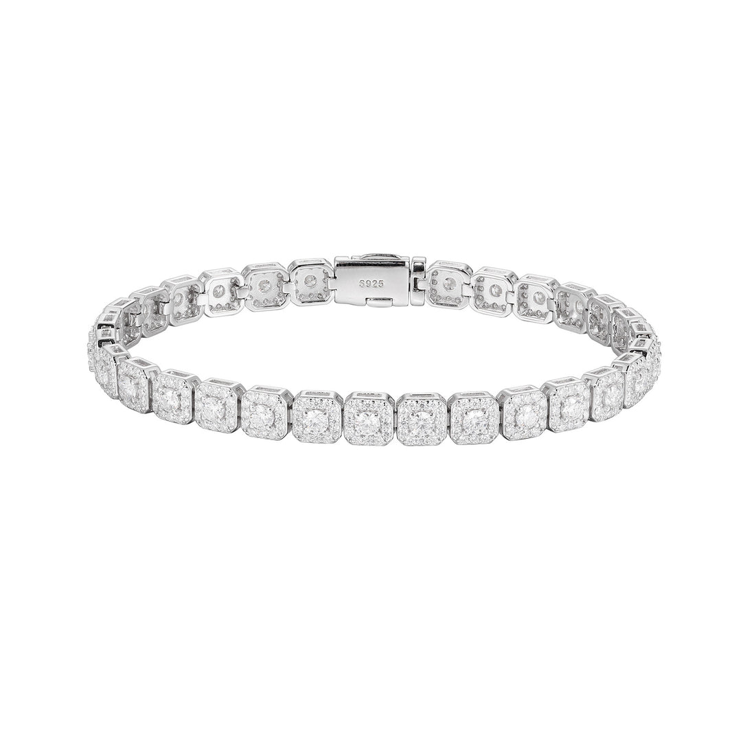 S925 6MM Cluster Moissanite Tennis Bracelet