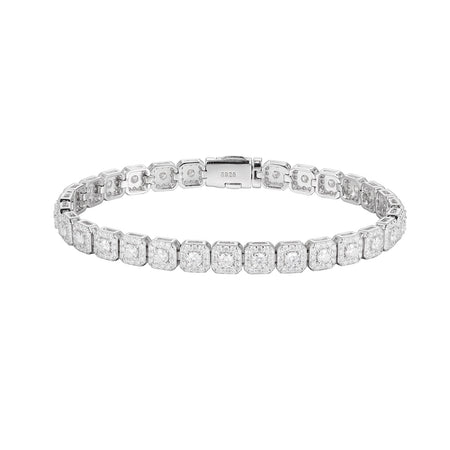 S925 6MM Cluster Moissanite Tennis Bracelet