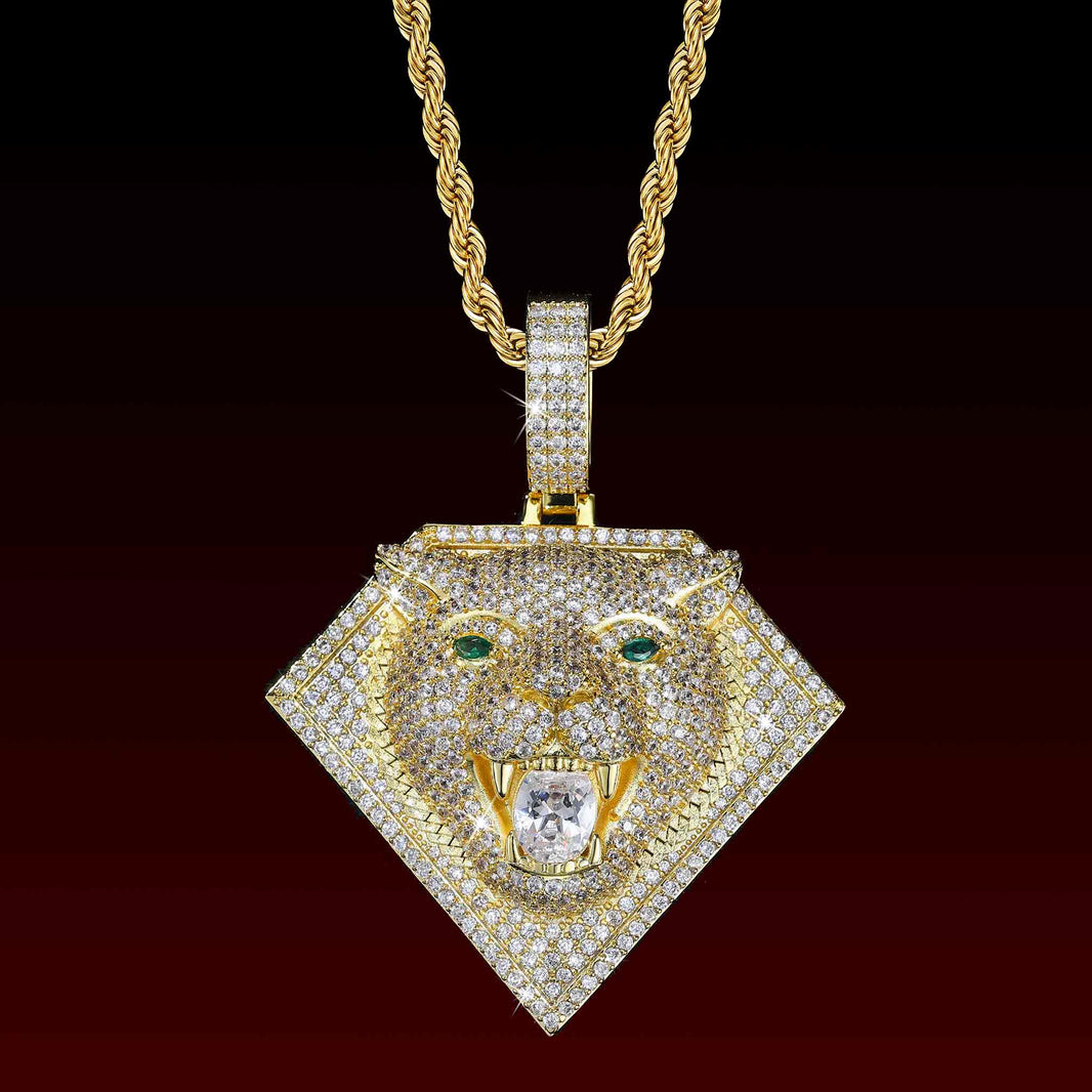 Diamond Leopard  Iced Out Pendant
