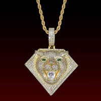 Diamond Leopard  Iced Out Pendant
