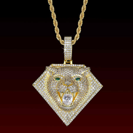 Diamond Leopard  Iced Out Pendant