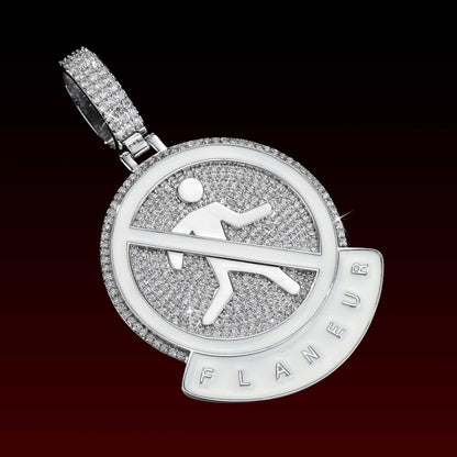 No Walking Iced Out Pendant