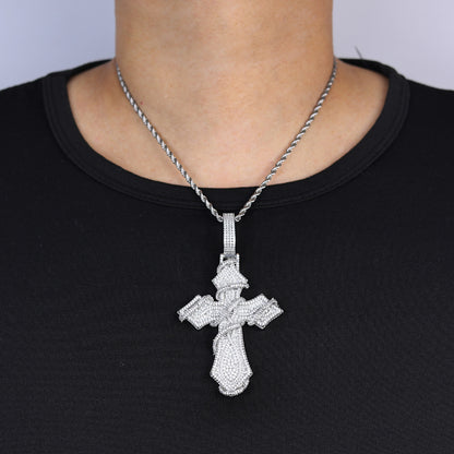 Thorns Cross Iced Out Pendant