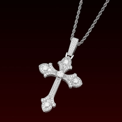 S925 Moissanite Patonce Cross Pendant