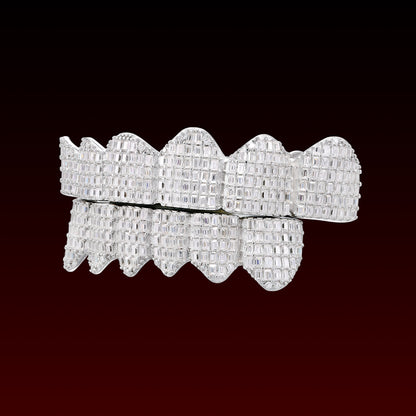 Pave Baguette Cut  Custom Moissanite Grillz