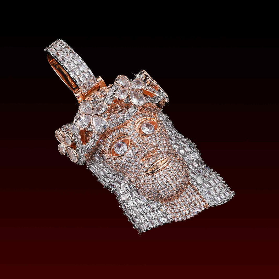 Baguette Cut Jesus Iced Out Pendant