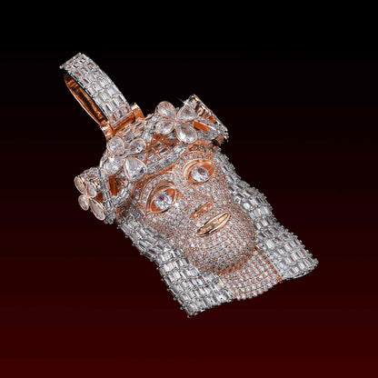 Baguette Cut Jesus Iced Out Pendant