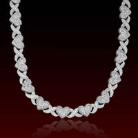 S925 Baguette Heart Moissanite Chain