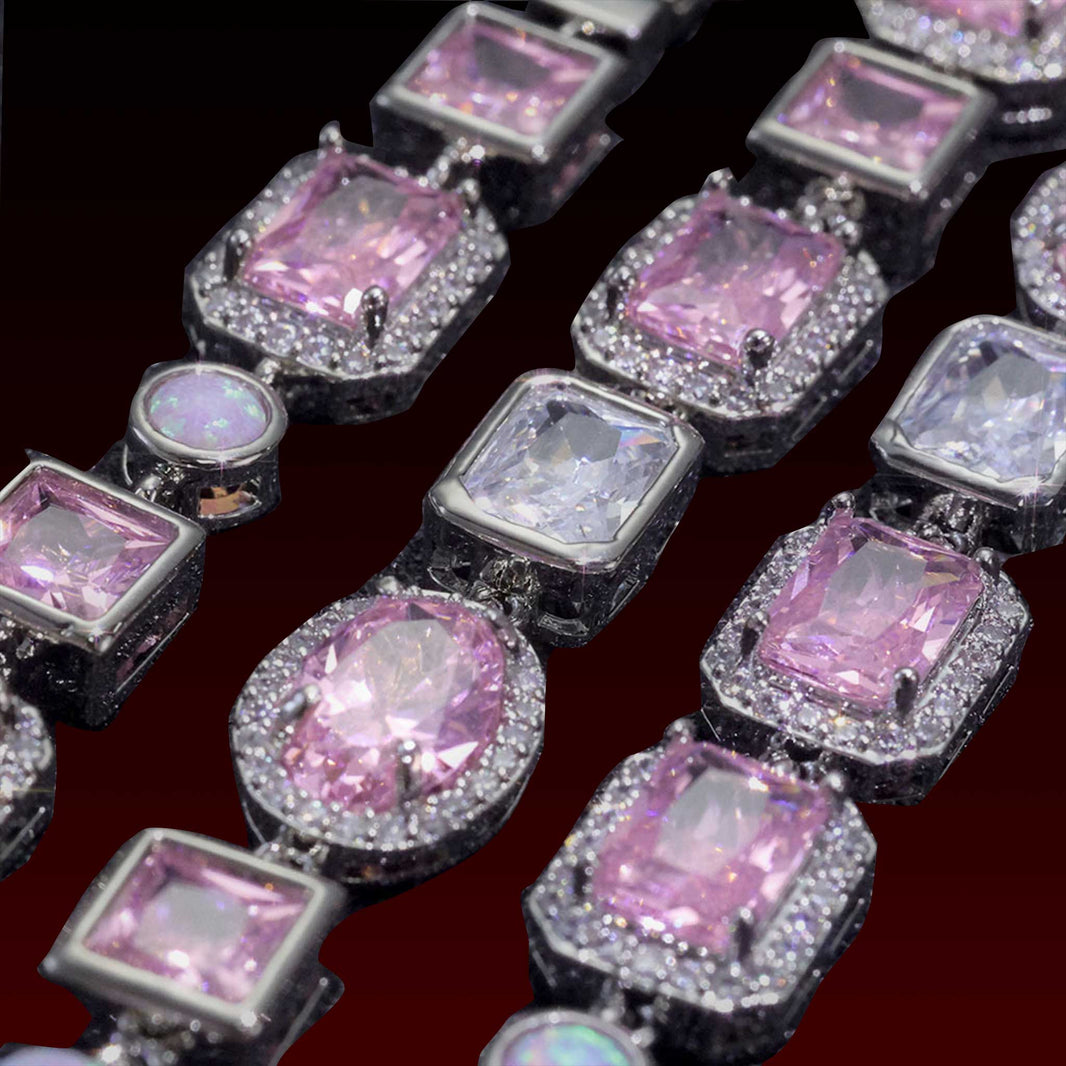 Mix Shape Pink Gem Bracelet