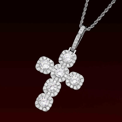S925 Moissanite Tennis Cross Pendant