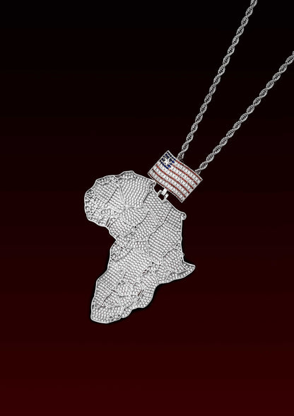 Iced Out Map Pendant