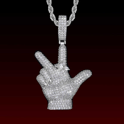 YVL Gesture Iced Out Pendant