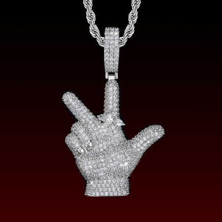YVL Gesture Iced Out Pendant