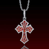 Mix Shape Gem Victorian Cross Pendent