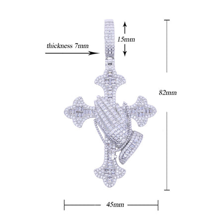 Pray Hand Cross Pendant
