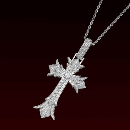 S925 Moissanite Gothic Cross Pendant