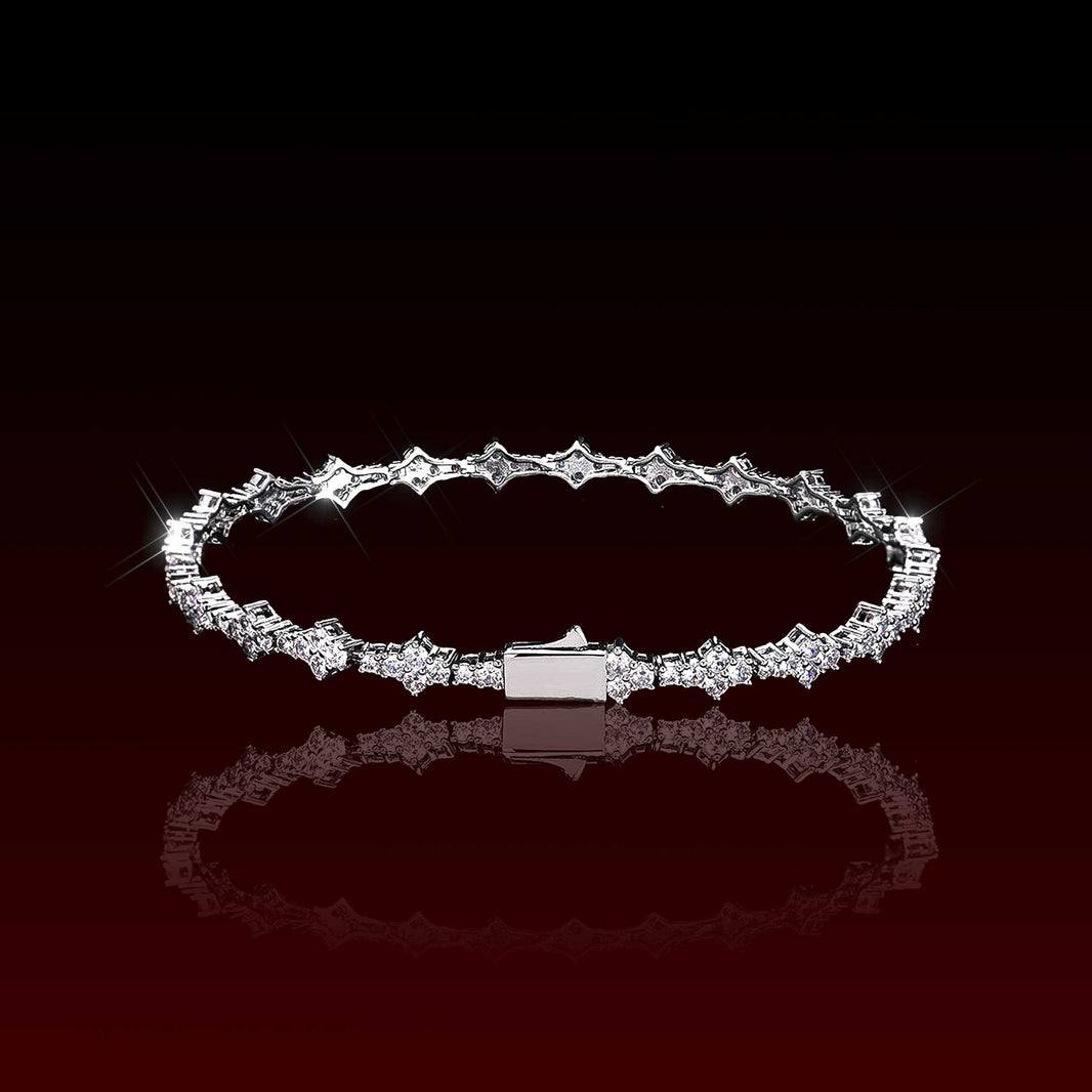 6.5MM Cross Iced Tennis Bracelet