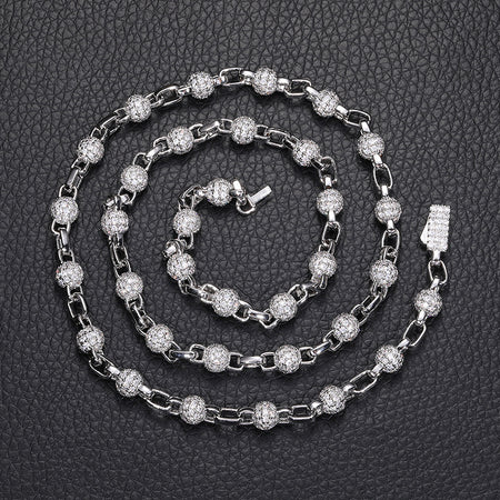 6MM Rolo Ball Iced Out Chain