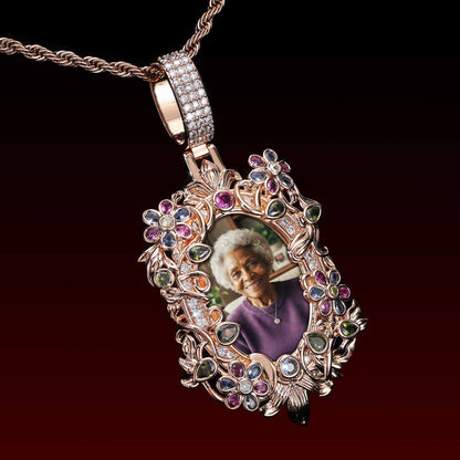 Flower Frame Custom Photo Pendant