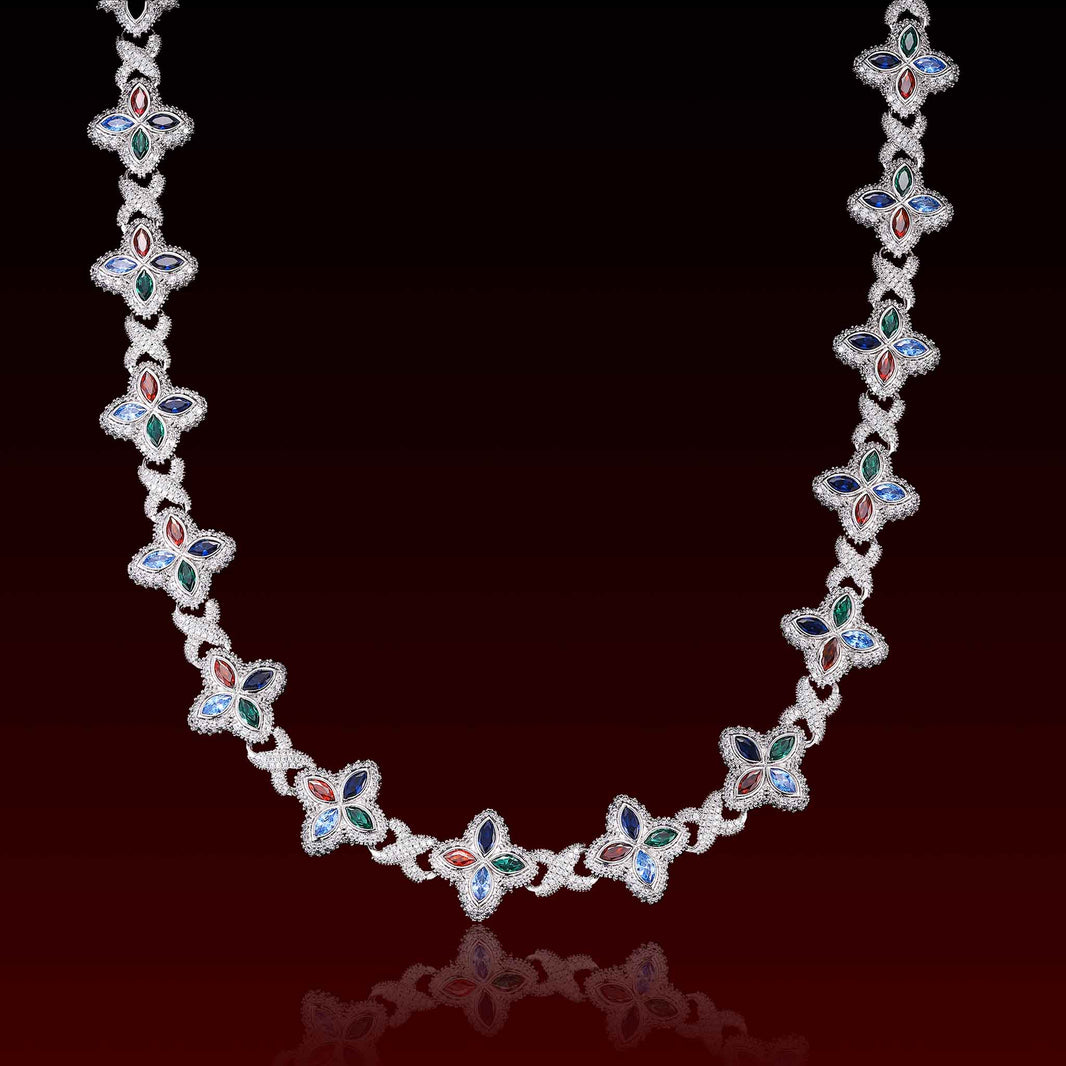 Marquise Cut Flower Infinity Iced Out Chain