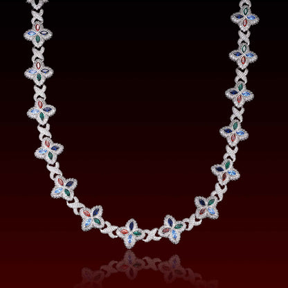 Marquise Cut Flower Infinity Iced Out Chain