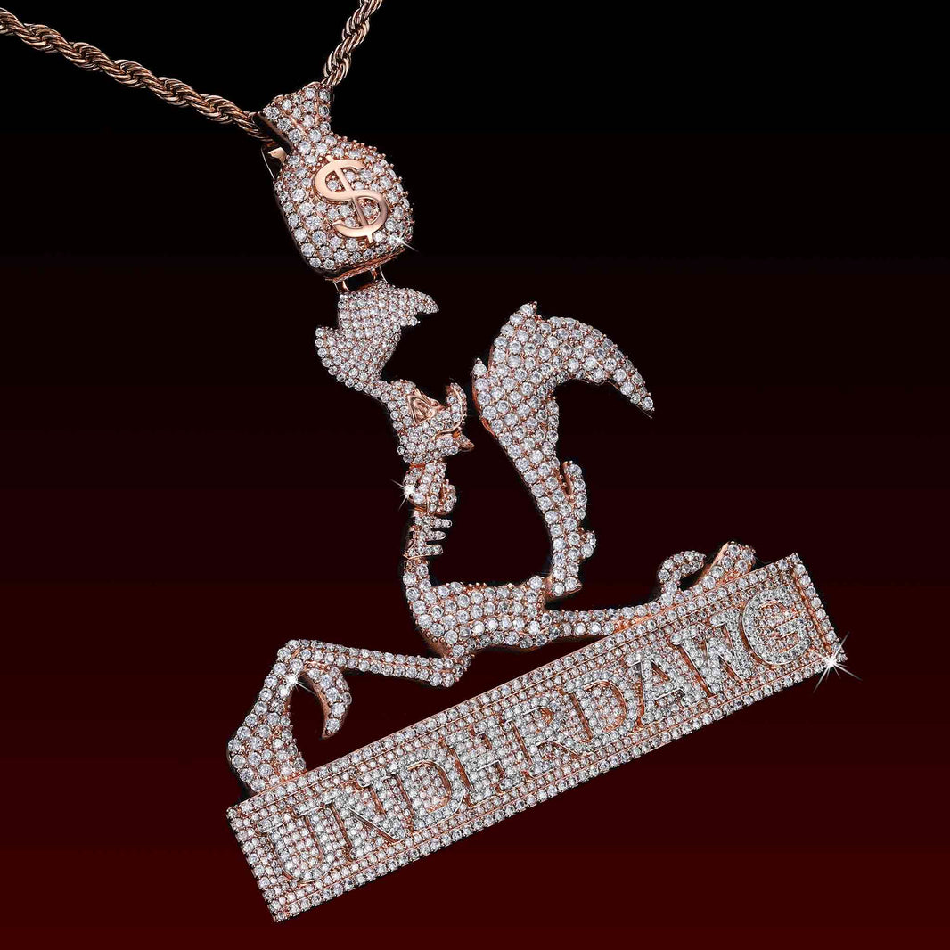 Money Bag Roadrunner Iced Out Pendant