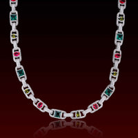 Multicolor Gemstone Cluster Mariner Chain