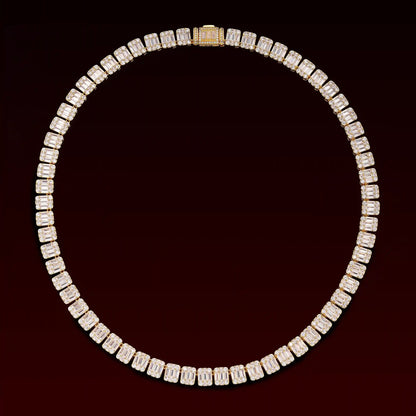 S925 Moissanite 9MM Baguette Tennis Chain