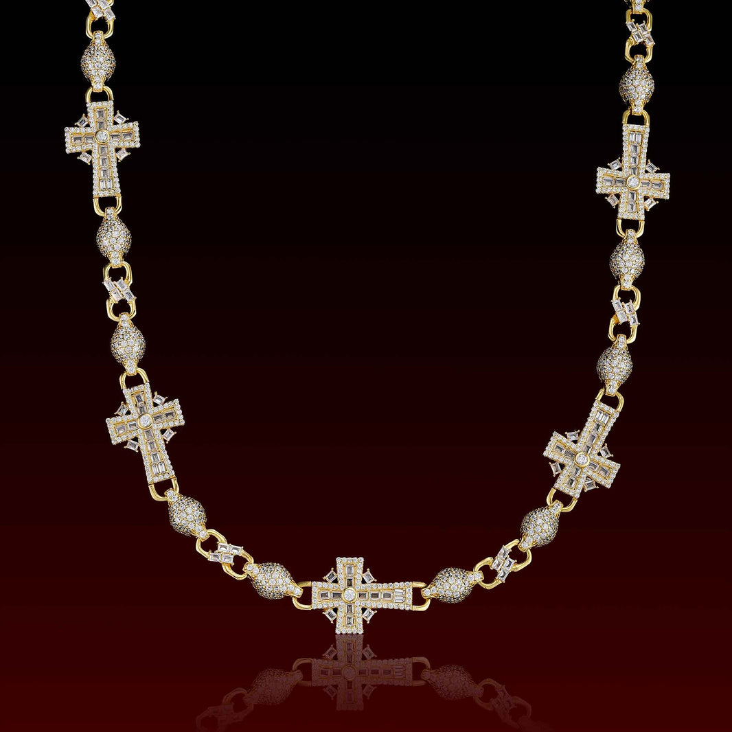 S925 Cross Bail Moissanite Chain