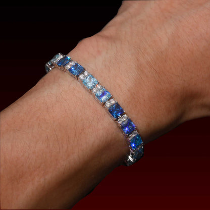 S925 Blue Gem Moissanite Bracelet