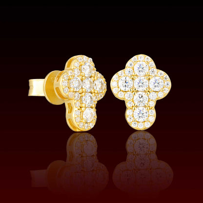 Hola Cross Moissanite Stud Earrings