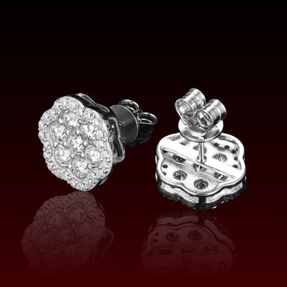 13MM Halo Cluster Moissanite Stud Earring