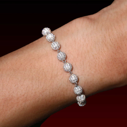 S925 Iced Ball Moissanite Bracelet