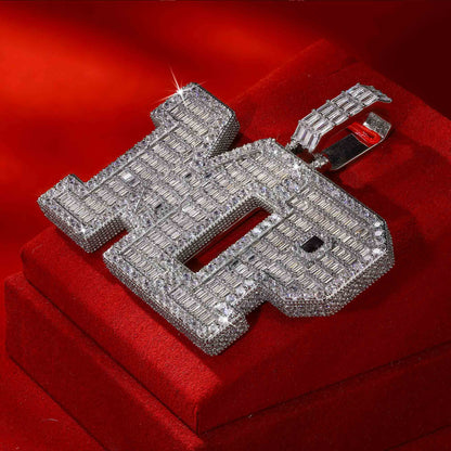 Baguette Cut Custom Box Letter Pendant