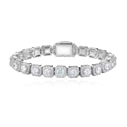 Iced Out Cluster Tennis Bracelet