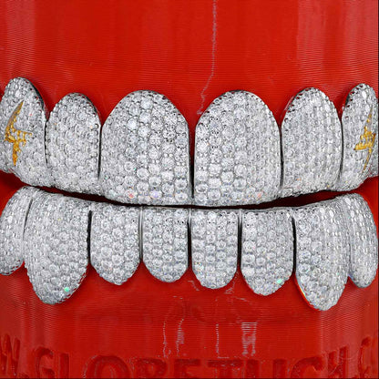 Perm Cut Lightning Sign Fangs Custom Moissanite Grillz