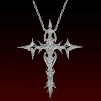 Rightside Gothic Flame Cross Pendant